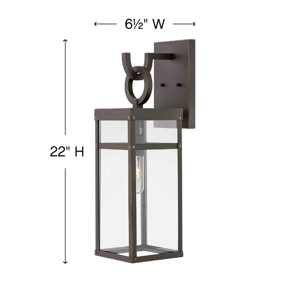 Oil Rubbed Bronze Outdoor Wall Lantern with Clear Glass