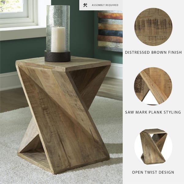 Signature DESIGN BY ASHLEY Zalemont 14 in. Brown Square Wood