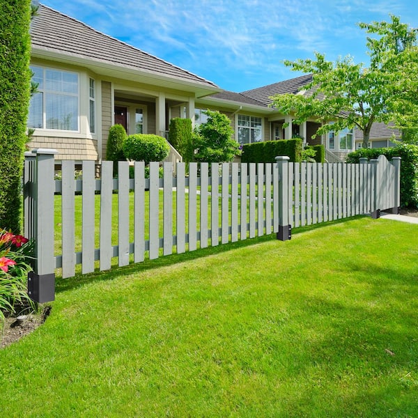 Fence Post Anchor Ground Spike, 8 Pack, 36 x 4 x 4 In., Metal Black Powder Coated for Mailbox, Deck, Garden Railing