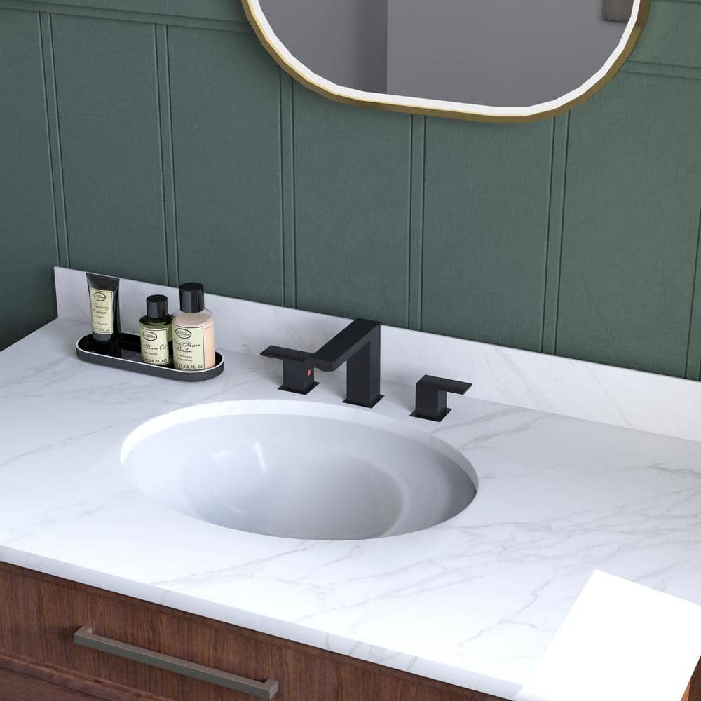 Matte Black Stainless Steel Double Handle Bathroom Faucet