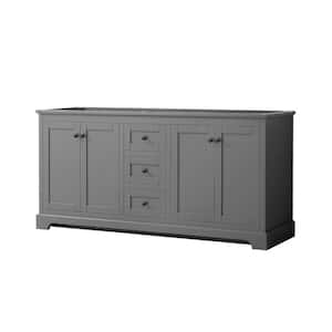 Avery 71 in. W x 21.75 in. D x 34.25 in. H Double Bath Vanity Cabinet without Top in Dark Gray