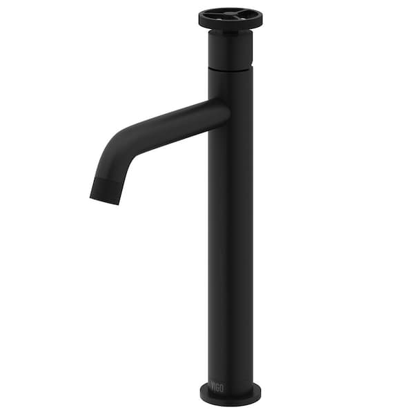 VIGO Cass Single Handle Single-Hole Bathroom Vessel Faucet in Matte Black