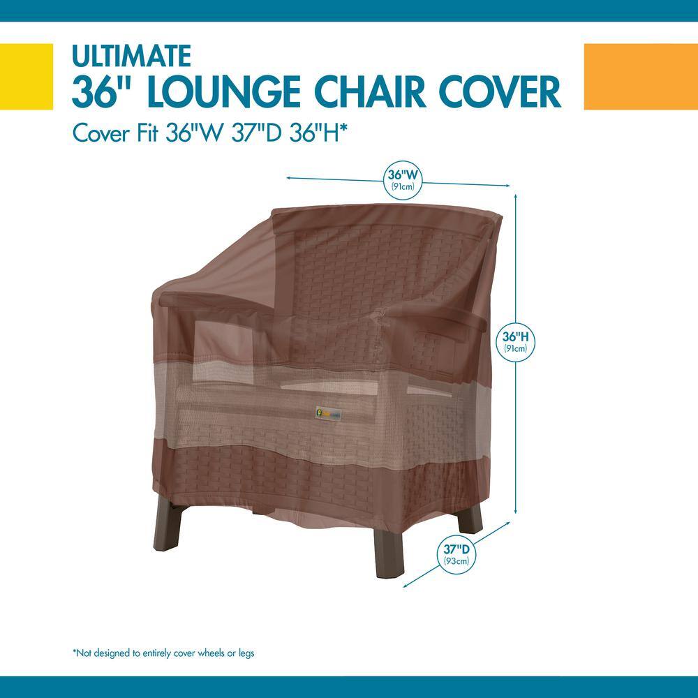 Mocha Cappuccino Waterproof Patio Chair Covers, 36 Inch, 2 Pack