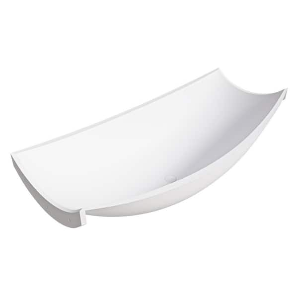 ALFI BRAND Hammock Tub 2 WM 71 in. Stone Resin Rectangular Drop-in Suspended Wall Mounted Bathtub in White Matte