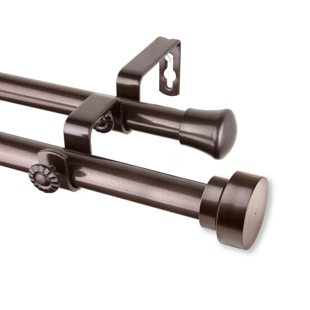 Rod Desyne Topper 28 in. - 48 in. in. - Double Curtain Rod Cocoa 4737 ...