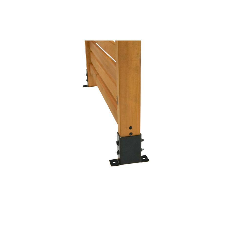 Tiaga 6 ft Freestanding Wood Privacy Screen with Flat Top