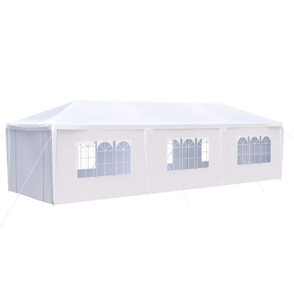 10 ft. W x 30 ft. D Outdoor Gazebo Wedding Canopy Tent with 8-Removable Sid