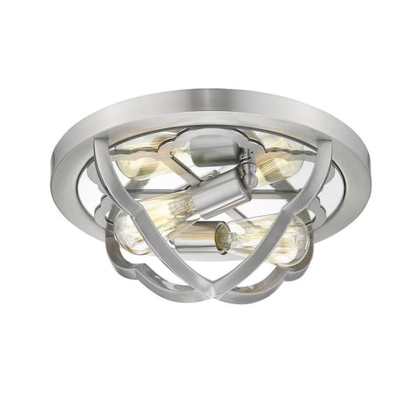 Golden Lighting Saxon Semi-Flush Mount in Pewter