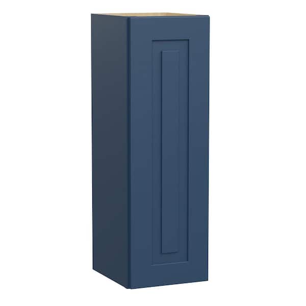 Home Decorators Collection Grayson 9 in. W x 12 in. D x 30 in. H Assembled Plywood Wall Kitchen Cabinet in Mythic Blue with Soft Close