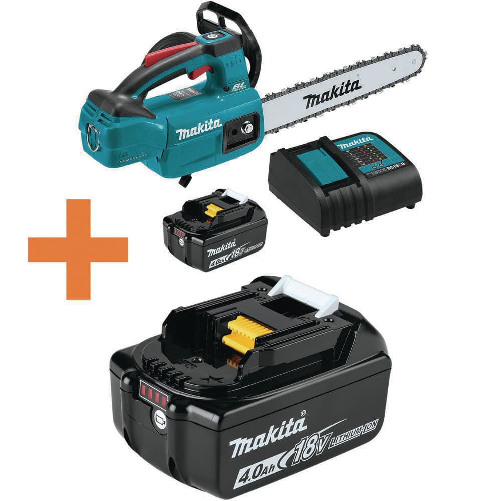 Makita LXT 12 in. 18V Lithium-Ion Brushless Top Handle Electric Chainsaw Kit (4.0 Ah) with Bonus 18V LXT Battery 4.0Ah -  XCU10SM1BL1840B