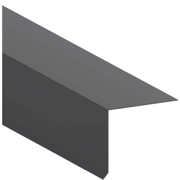 Gibraltar Building Products 2 in. x 2 in. x 10 ft. Galvanized Steel Roof Edge Flashing Charcoal