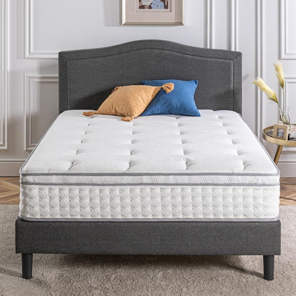 Queen Medium Euro Box Top Pocket 12 in. Spring Hybrid Mattress