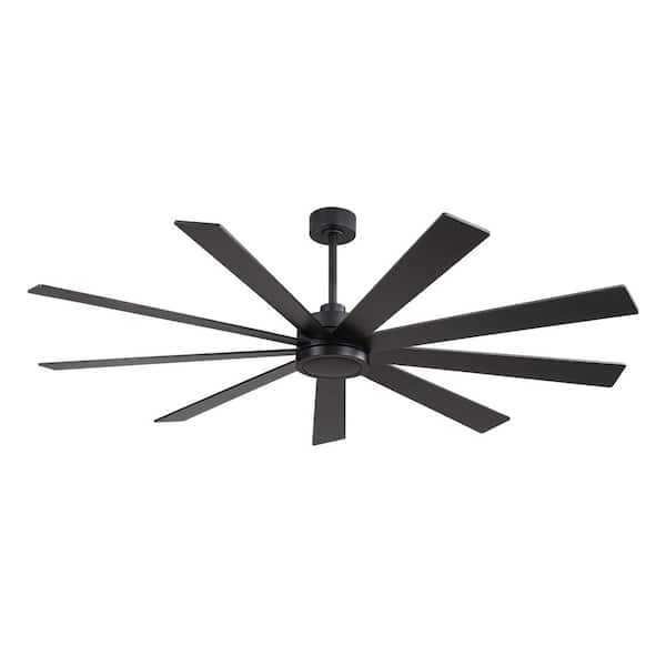 72 In. (6 ft.) Indoor Ceiling Fan without Light, 8 plywood Blades, Black