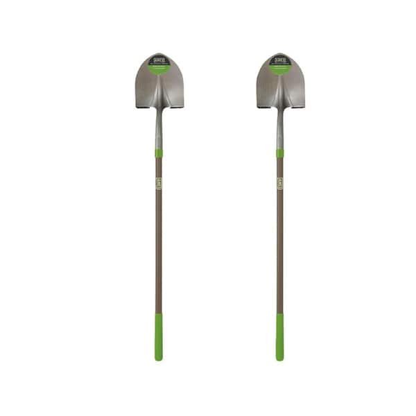 46.5 in. Fiberglass Handle Steel Blade Digging Shovel with Comfort Step (2-Pack)