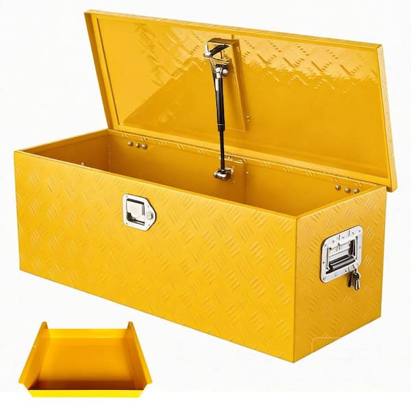 30" x 15" x 15" Heavy Duty Aluminum Tool Box with Lock and Keys, Truck Bed Toolbox with 1 Small Box