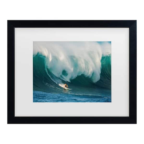 Trademark Fine Art David H Yang Riding a Crashing Wave Matted Framed Photography Wall Art 18 in. x 22 in.