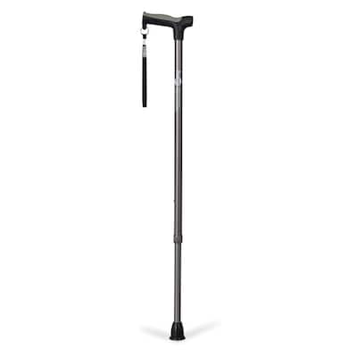 Adjustable Derby Handle Cane with Reflective Strap, Smoke