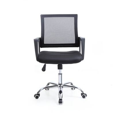 22.1 in. Width Standard Black Fabric Ergonomic Chair with Adjustable Height