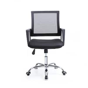 22.1 in. Width Standard Black Fabric Ergonomic Chair with Adjustable Height