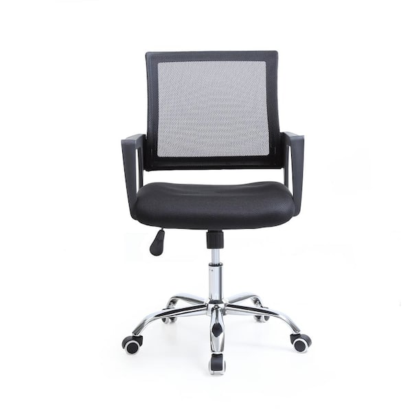 HODEDAH 22.1 in. Width Standard Black Fabric Ergonomic Chair with Adjustable Height