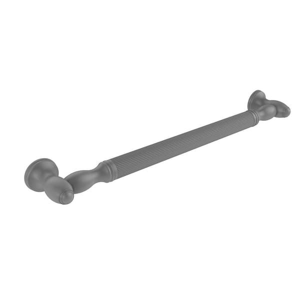 Allied Brass Traditional 36 in. Reeded Grab Bar in Matte Gray