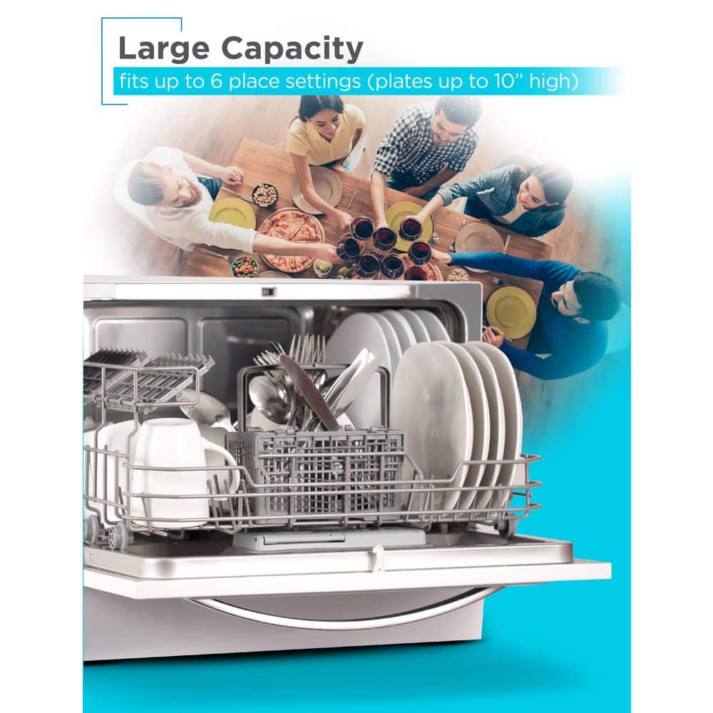 Compact White Stainless Steel Countertop Dishwasher for RV