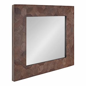 Okeefe 29 in. H x 29 in. W Bohemian Square Framed Natural Wall Mirror