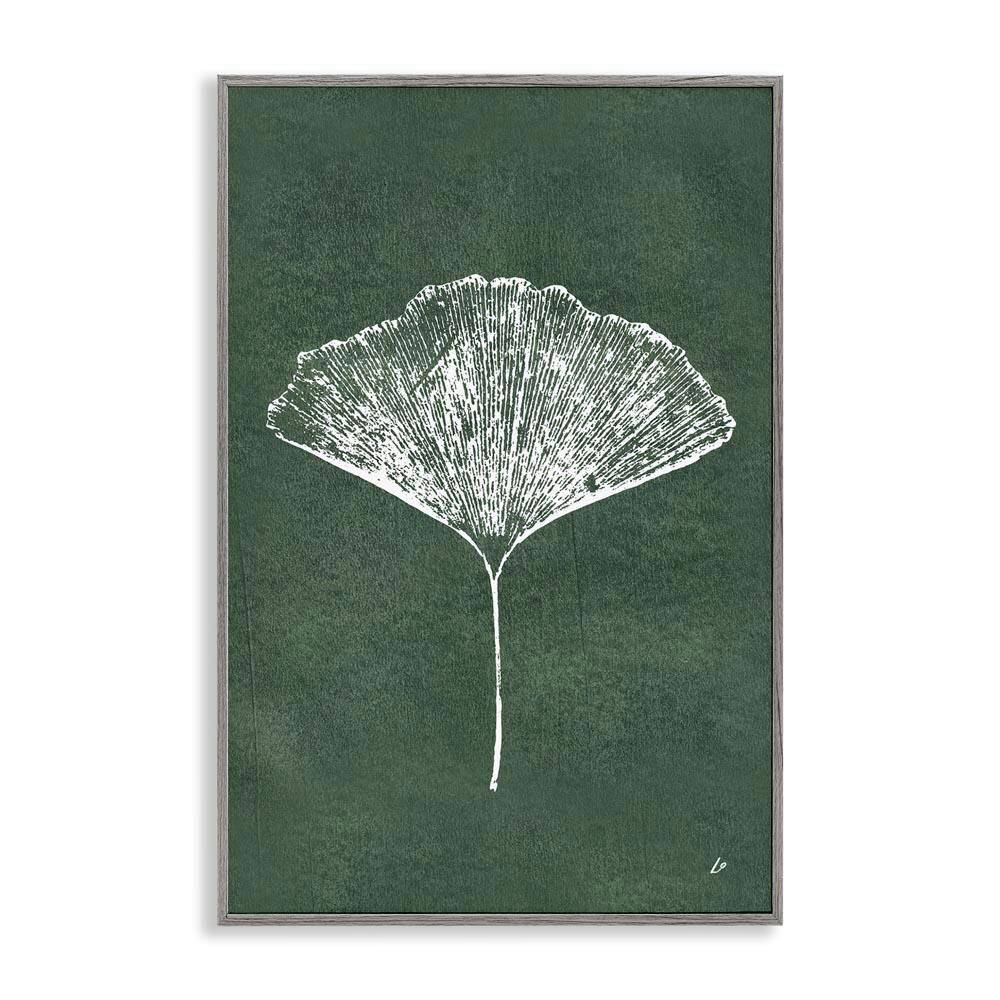 Ginkgo Impression on Green by Lydia Orange Gray Framed Nature Giclee Art Print 18 in. x 12 in. price history on PriceWatchPro