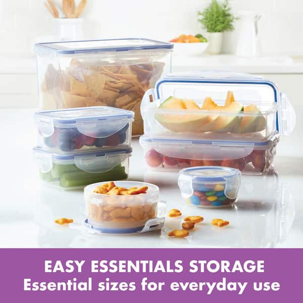 LOCK & LOCK Easy Essentials 4-Piece 6 oz. Rectangular Food Storage