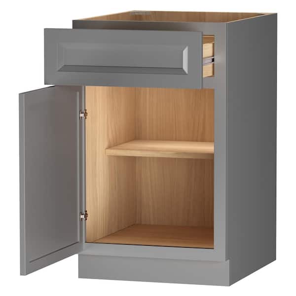 Keyport Shaker 21 in. W x 24 in. D x 34.5 in. H in Charcoal Plywood Tool-Free Ready To Assemble Base Kitchen Cabinet
