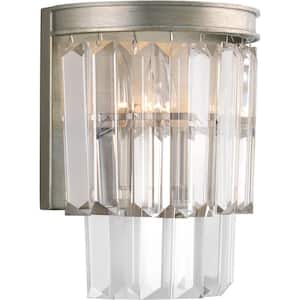Glimmer Collection 2-Light Silver Ridge Wall Sconce