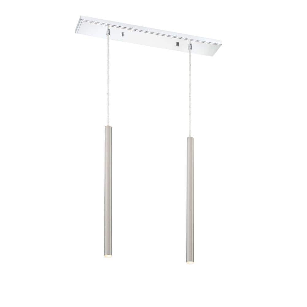 Forest 5-Watt 2-Light Integrated LED Chrome Shaded Chandelier with Brushed 