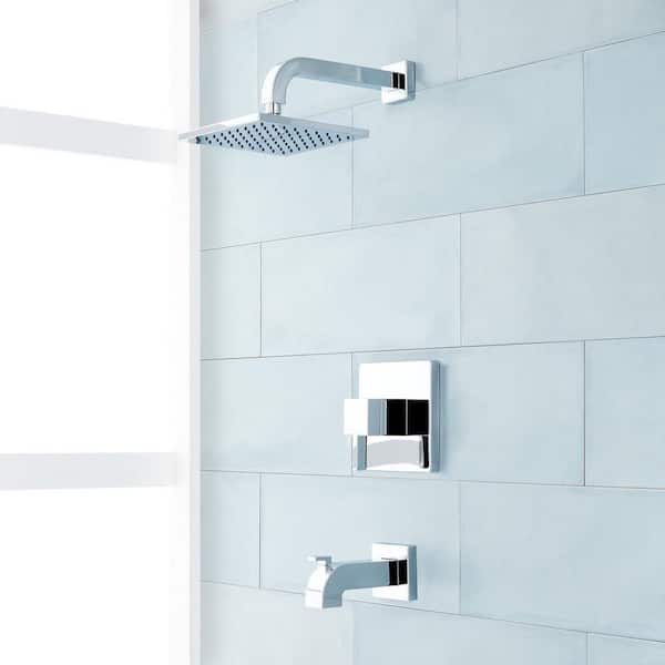 SIGNATURE HARDWARE Rigi Single Handle 1-Spray Shower Faucet 1.8 GPM with Pressure Balanced in. Chrome