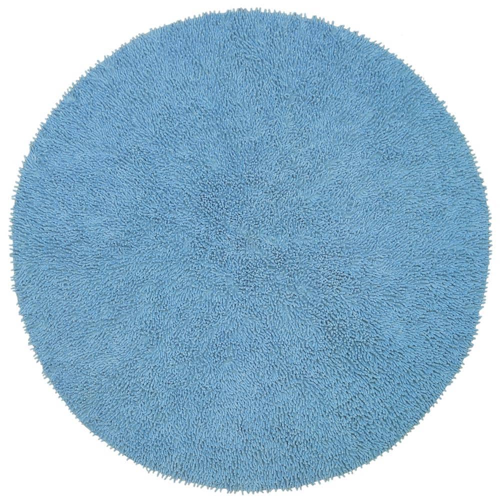 UPC 692789911655 product image for Light Blue Shag Chenille Twist 3 ft. x 3 ft. Round Accent Rug | upcitemdb.com