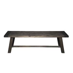 Newberry Salvaged Grey Dining Bench with Solid Wood 60 in. W