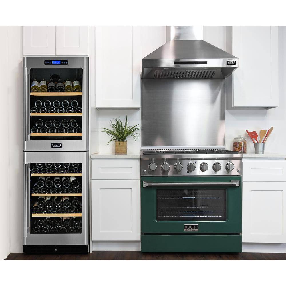 36-inch Green Stainless Steel Dual Fuel Range with Convection Oven