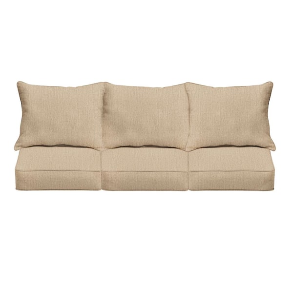 1101Design 22.5 in. x 22.5 in. Deep Seating Indoor/Outdoor Couch Pillow and Cushion Set in Sunbrella Canvas Fawn