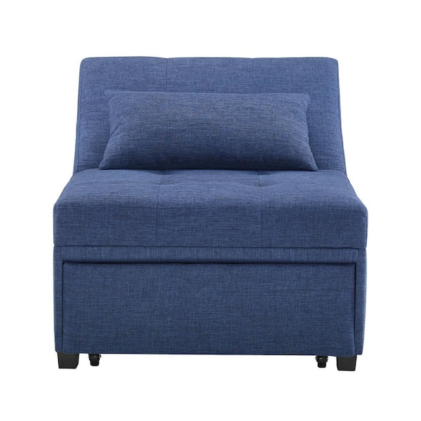 Powell Company Brooks Blue Upholstered Pull-out Convertible Sofa Bed