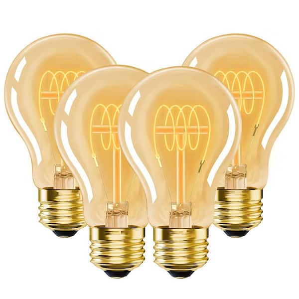 40-Watt Equivalent Specialty Code Vintage LED Edison Light Bulbs 300 Lumens 2200K Warm Light Decorative Antique 4-Pack