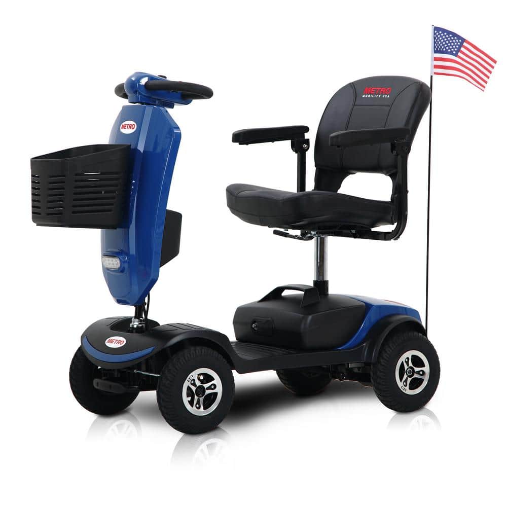 3 Wheel Scooter + Seat Cushion, Cup Holder & Arm Pads | Blue