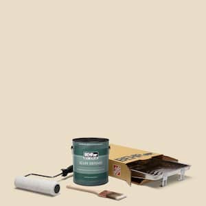 1 gal. #N290-2 Authentic Tan Extra Durable Semi-Gloss Enamel Interior Paint & 5-Piece Wooster Set All-in-One Project Kit