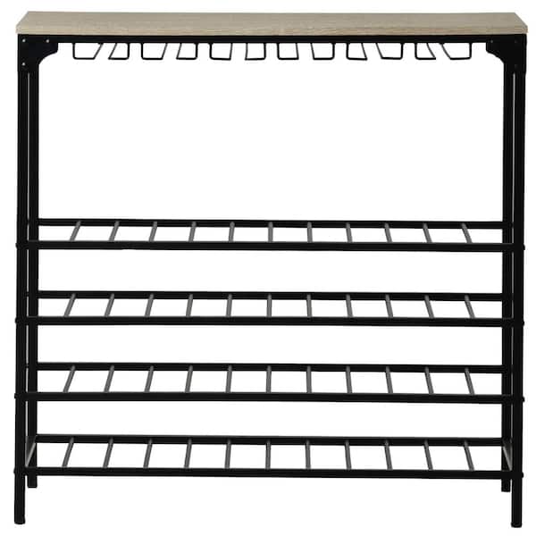 Unbranded Lex 40-Bottle Light Brown MDF Countertop Wine Rack