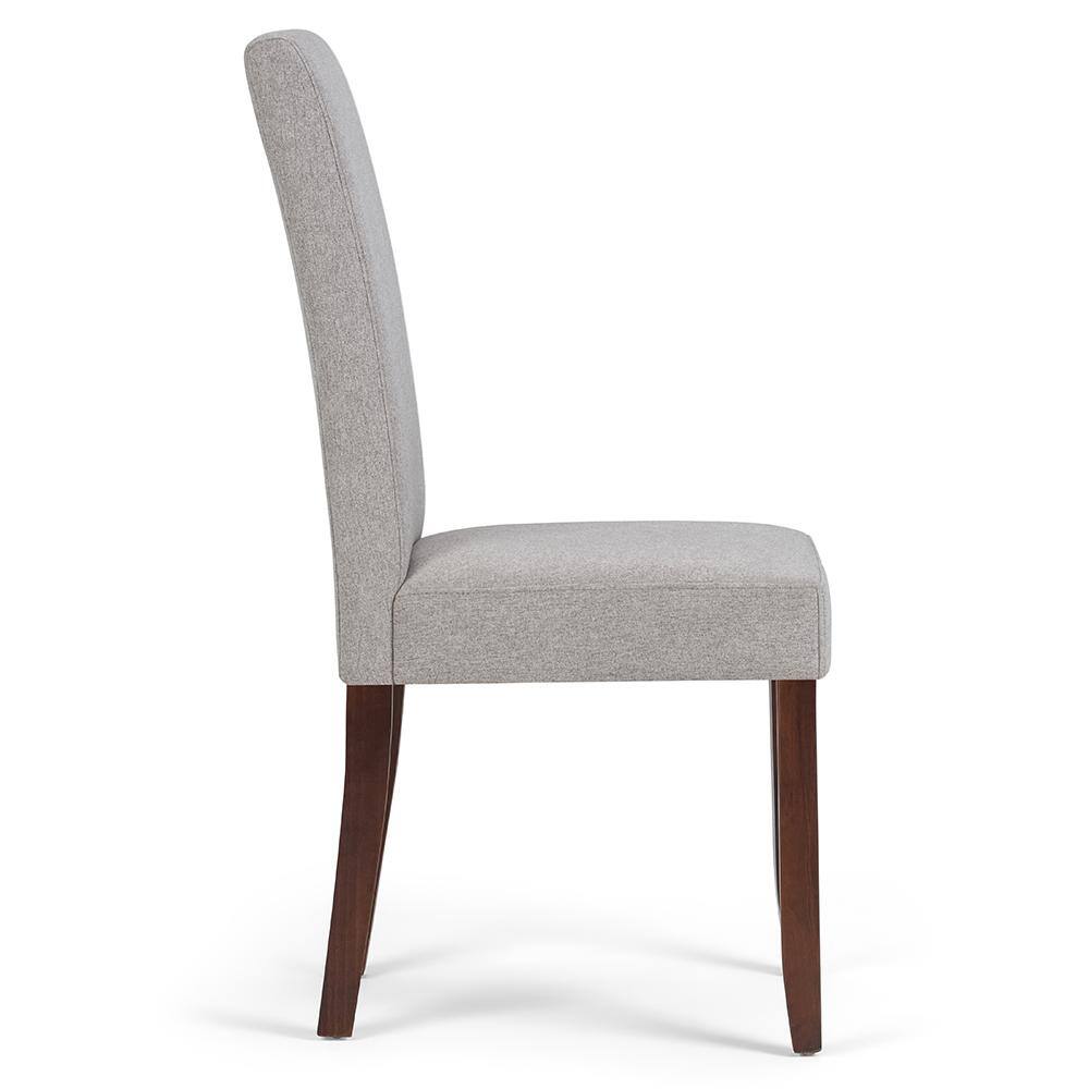 Cloud Grey Linen Upholstered Parsons Side Chair Set