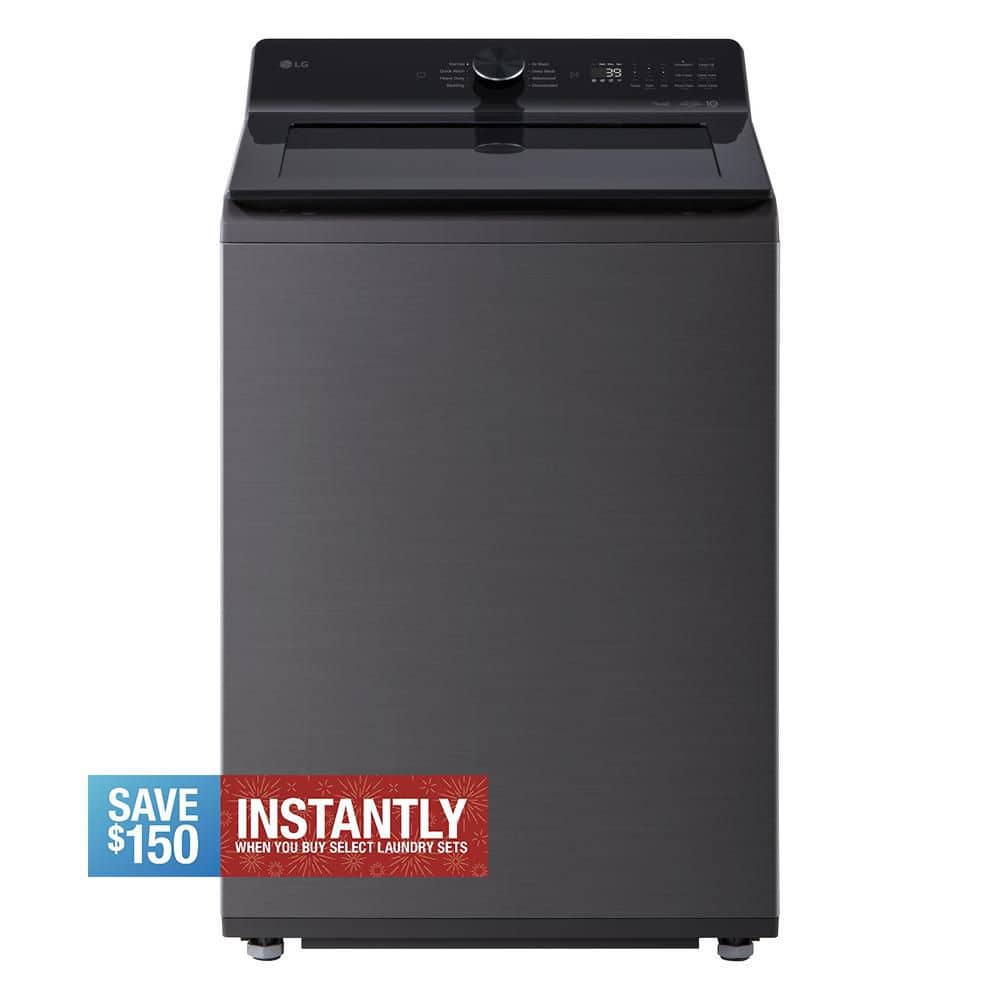 5.0 cu.ft. SMART Top Load Washer in Platinum Black with TurboWash, Easy Unload and AI Sensing