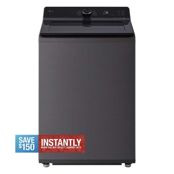 LG 5.0 cu.ft. SMART Top Load Washer in Platinum Black with TurboWash, Easy Unload and AI Sensing