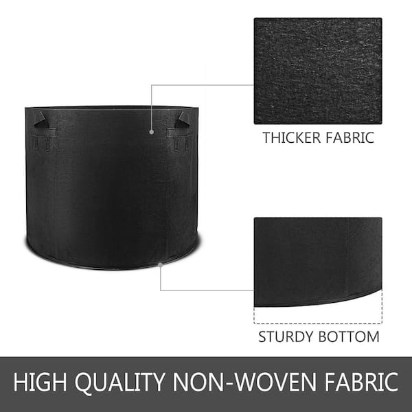 45 Gal. with Handles Plant Grow Bag Aeration Fabric Pots Black Grow Bag  Plant Container (12-Pack)