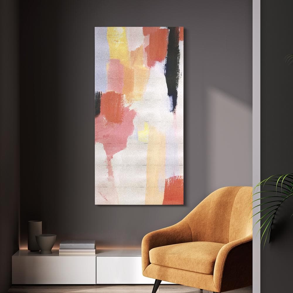 Vibrant Harmony I Gold Metallic Shagreen Wrapped Canvas Wall Art