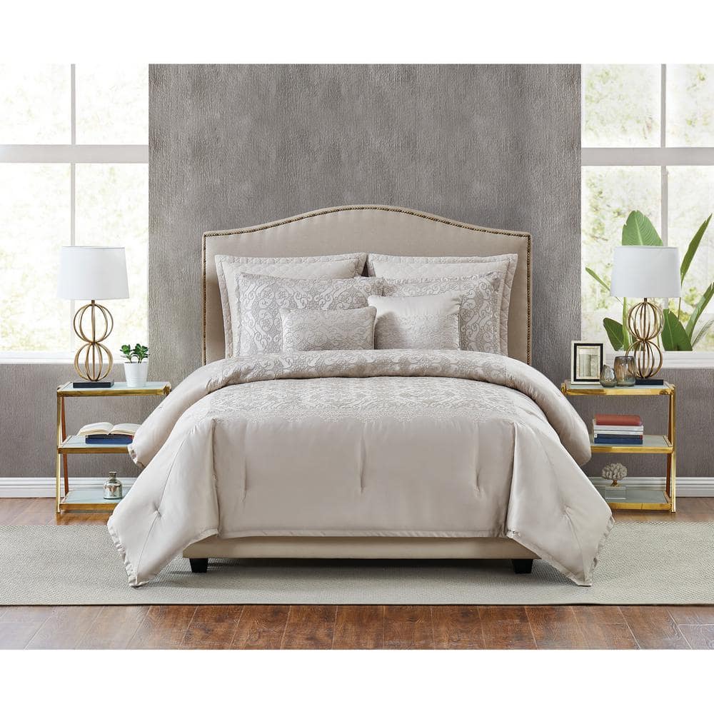 FIFTH AVENUE LUX Riverton 7-Piece Queen Comforter Set CS3212GDQ7-1300 ...