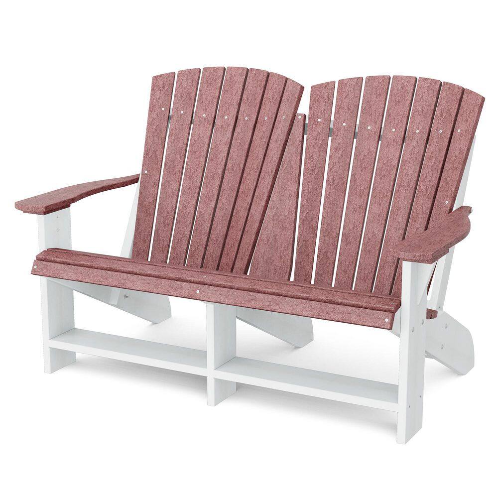 Heritage Cherrywood and White HDPE Plastic Outdoor Double Adirondack price history on PriceWatchPro