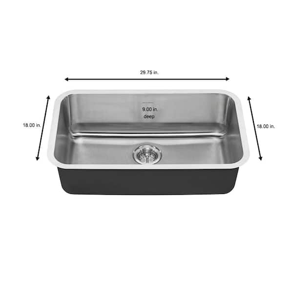 American Standard Portsmouth All In One Undermount Stainless Steel 30 In Single Bowl Kitchen Sink With Faucet In Stainless Steel 7730005 075 The Home Depot